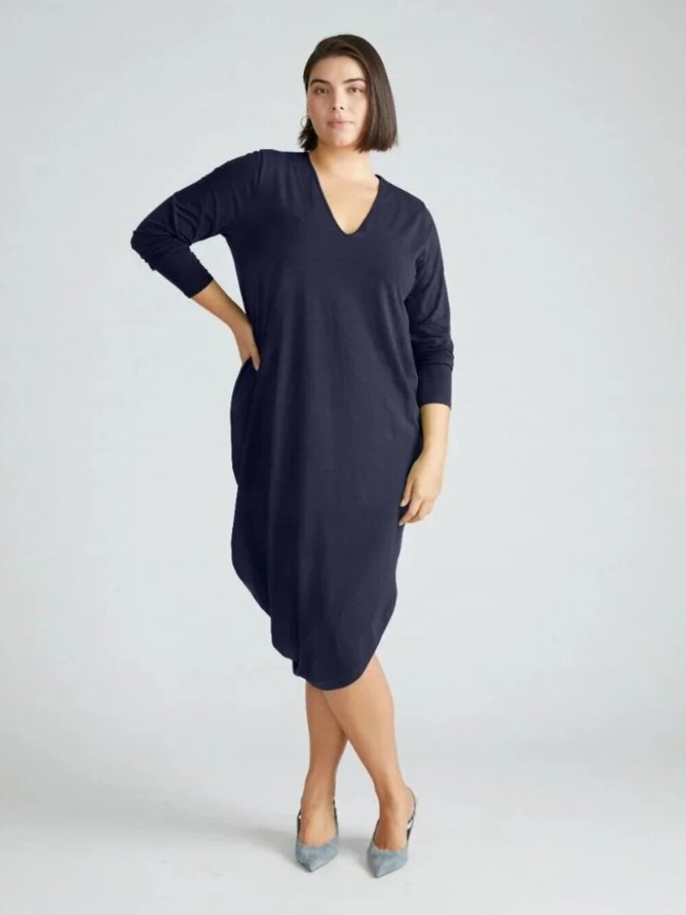 NWT Universal Standard Long Sleeve V-Neck Geneva Dress